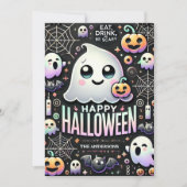 ハッピーハロウィン かわいいおばけ シーズンカード (正面)