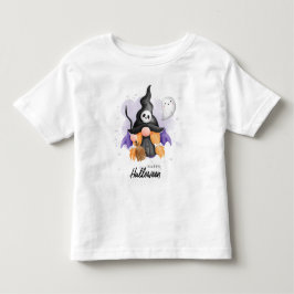 ハッピーハロウィン かわいいハロウィンのノーム トドラーTシャツ