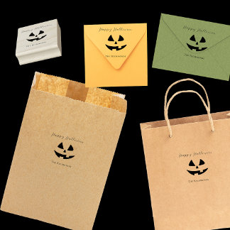 ハッピーハロウィン かわいいパンプキンフェイス オーダーメイド ラバースタンプ