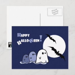 ハッピーハロウィン。かわいいリトルゴースト ポストカード