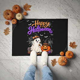 ハッピーハロウィン かわいい おばけ パンプキン スプーキー ドアマット