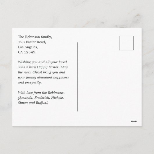 ハッピーハロウィン！（ではない）楽しいイースターの挨 シーズンポストカード (裏面)