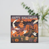 ハッピーハロウィン ほうきに乗る空想の魔女 シーズンカード (スタンド正面)
