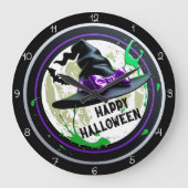 ハッピーハロウィン・ウィッチ ラージ壁時計 (正面)