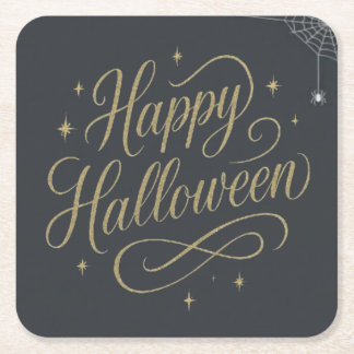 ハッピーハロウィン ウェブ スクエアペーパーコースター