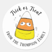 ハッピーハロウィン カボチャの実 かわいい ファンシー ラウンドシール (正面)