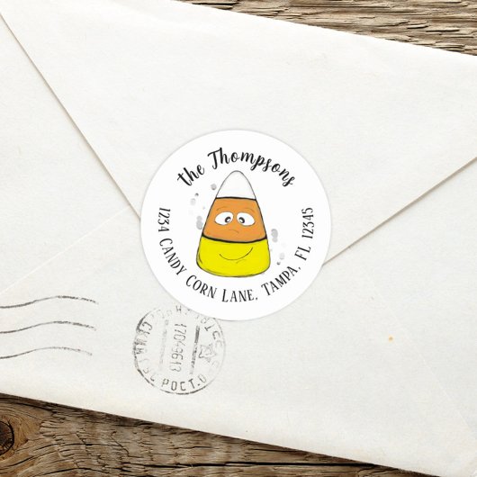 ハッピーハロウィン カボチャの実 かわいい 返送先住所ラベル ラウンドシール