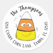 ハッピーハロウィン カボチャの実 かわいい 返送先住所ラベル ラウンドシール (正面)