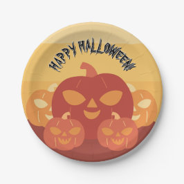 ハッピーハロウィン!カボチャの紙皿 ペーパープレート