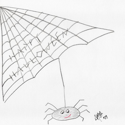 ハッピーハロウィン - クモのカード カード