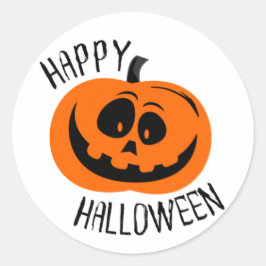 ハッピーハロウィン クリエイジーなカボチャの顔 ラウンドシール