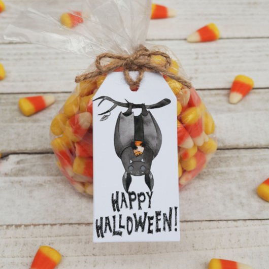 ハッピーハロウィン コウモリ ギフトタグ
