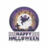 ハッピーハロウィン ゴースト コウモリ クモ_1 シール (正面)
