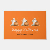 ハッピーハロウィン ゴースト パンプキン ドアマット (正面)