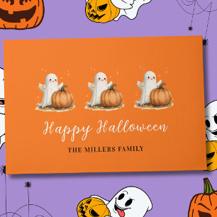 ハッピーハロウィン ゴースト パンプキン ドアマット