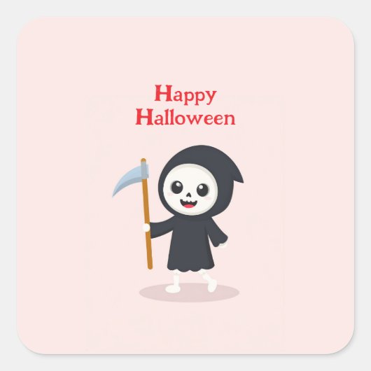 ハッピーハロウィン スクエアシール (正面)