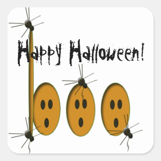 ハッピーハロウィン スクエアシール (正面)