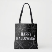 ハッピーハロウィン スパイキーな精神 クモの巣 トートバッグ (正面)