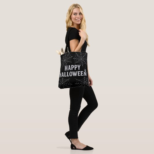 ハッピーハロウィン スパイキーな精神 クモの巣 トートバッグ (モデル)