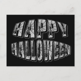 ハッピーハロウィン スパイダー&スパイダーウェブテキスト ポストカード