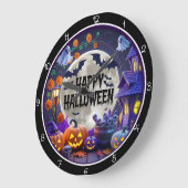 ハッピーハロウィン スプーキー ナイト ラージ壁時計 (傾斜)