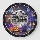 ハッピーハロウィン スプーキー ナイト ラージ壁時計 (正面)