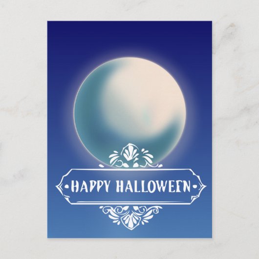 ハッピーハロウィン スプーキー ムーン ポストカード (正面)