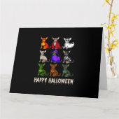 ハッピーハロウィン チワワ 犬 愛好家 カード (黄色い花)