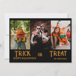 ハッピーハロウィン トリックオアトリート 写真コラージュカード カード