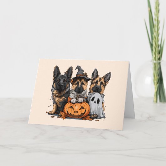 ハッピーハロウィン ドイツ牧羊犬 シーズンカード (正面)