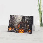 ハッピーハロウィン ドクロとカボチャ シーズンカード (正面)