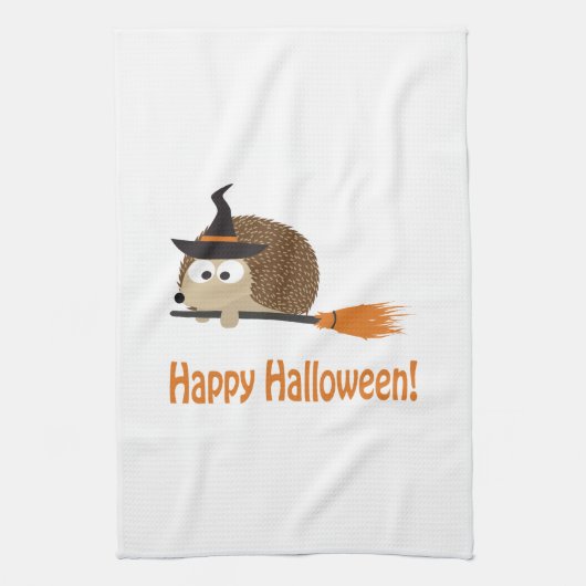 ハッピーハロウィン!ハリネズミ魔女 キッチンタオル (縦)