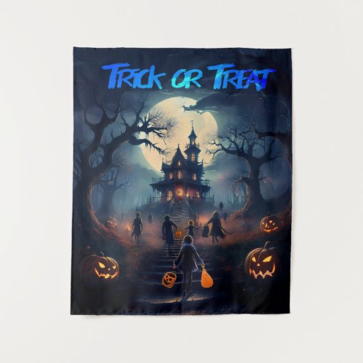 ハッピーハロウィン ハロウィンの悪戯 タペストリー (正面)