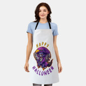 ハッピーハロウィン ハロウィン 魔女 猫 エプロン (着用した状態)