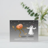 ハッピーハロウィン・パンプキン＆ゴースト ポストカード (スタンド正面)