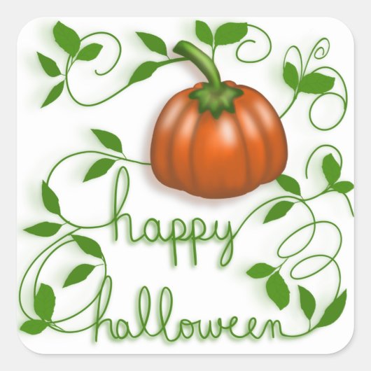 ハッピーハロウィン パンプキン ヴィネ スクエアシール (正面)