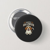 ハッピーハロウィン ビーグル犬デザイン_1 缶バッジ (正面&裏面)