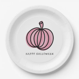 ハッピーハロウィン ピンクパンプキン ペーパープレート