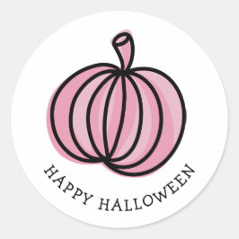 ハッピーハロウィン ピンクパンプキン ラウンドシール