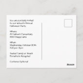 ハッピーハロウィン フラミンゴ バット 呪われた城 ポストカード (裏面)