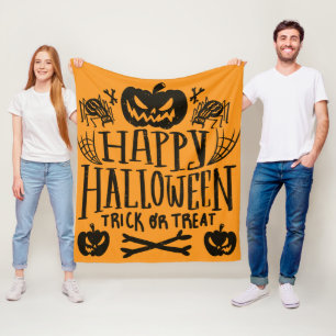 ハッピーハロウィン フリースブランケット