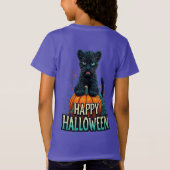 ハッピーハロウィン ブラックパンサー 子猫 Tシャツ (裏面)