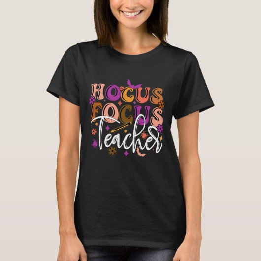 ハッピーハロウィン - ホーカスポーカス先生 Tシャツ (正面)