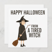 ハッピーハロウィン ユーモア 黒と白の魔女 シーズンカード (正面/裏面)