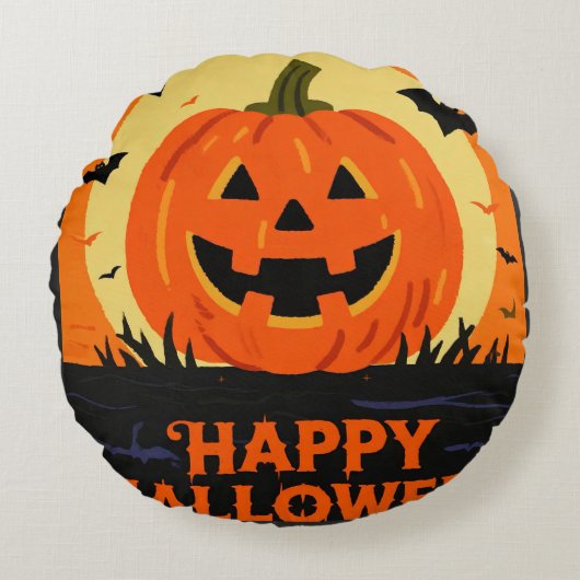 ハッピーハロウィン ラウンドクッション (正面)