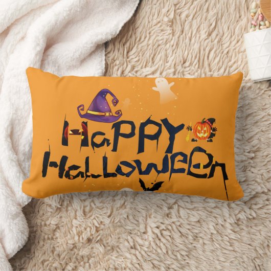 ハッピーハロウィン ランバークッション (ブランケット)