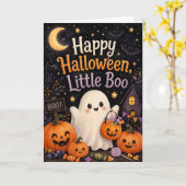 ハッピーハロウィン・リトルブー カード (黄色い花)