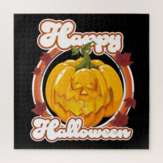 ハッピーハロウィン ロゴ ジグソーパズル (縦)