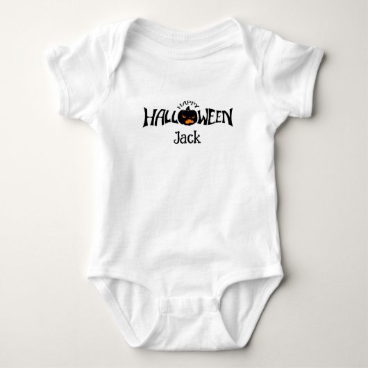 ハッピーハロウィン 名前入り ベビーボディスーツ (正面)