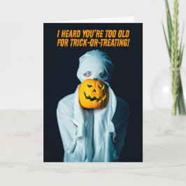 ハッピーハロウィン 年を取りすぎた ゴースト かぼちゃ ユーモア シーズンカード